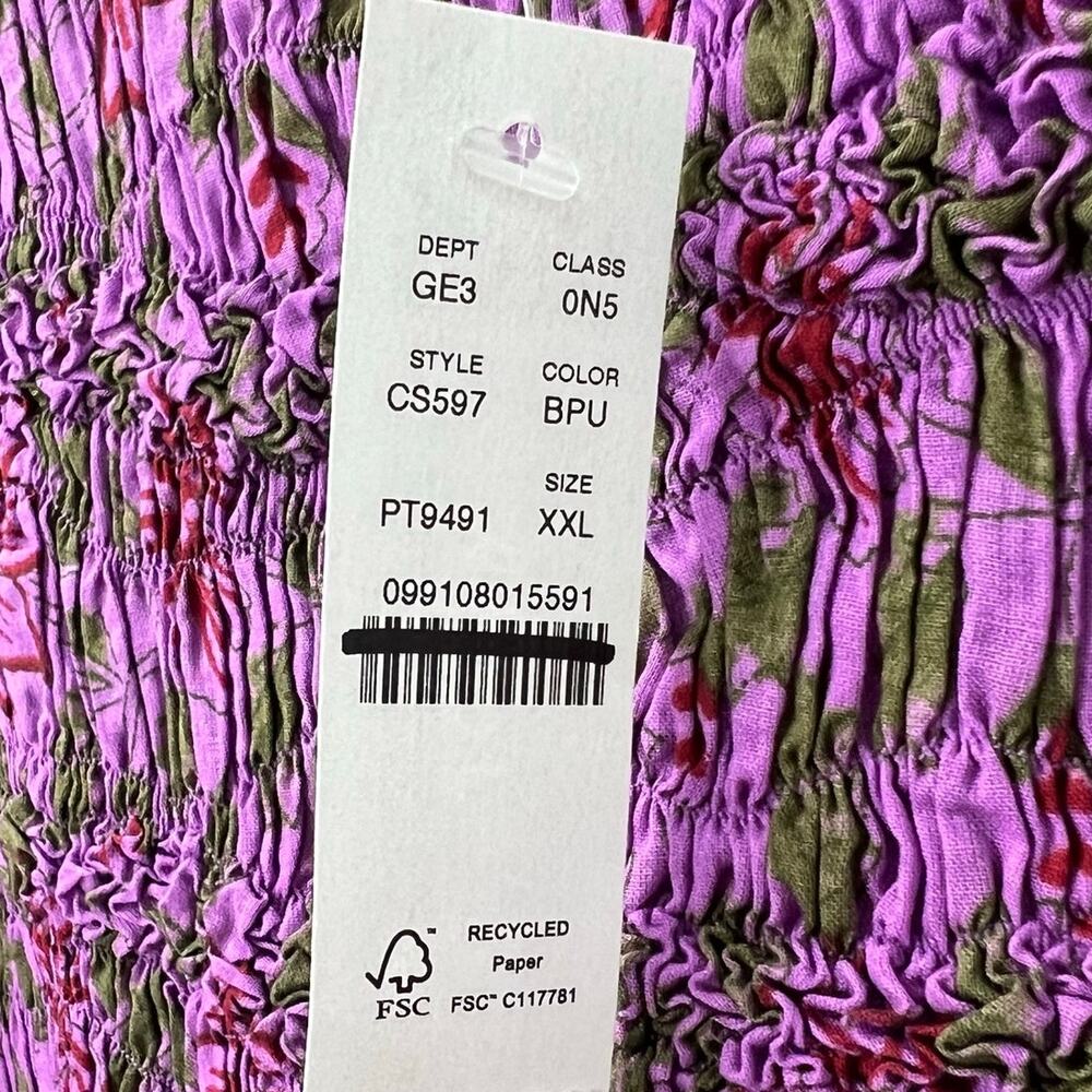 J. Crew Women's Wave Maxi Dress in Iris Floral Voile Bright Purple Size XXL NWT - Picture 8 of 10